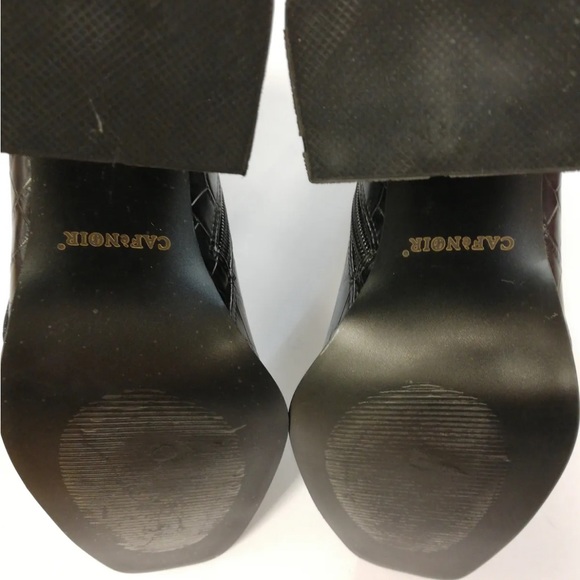 CAFENOIR Vegan Patent Leather Ankle High Heel Boots Crocodile Pattern US7 EU37 - Picture 6 of 6